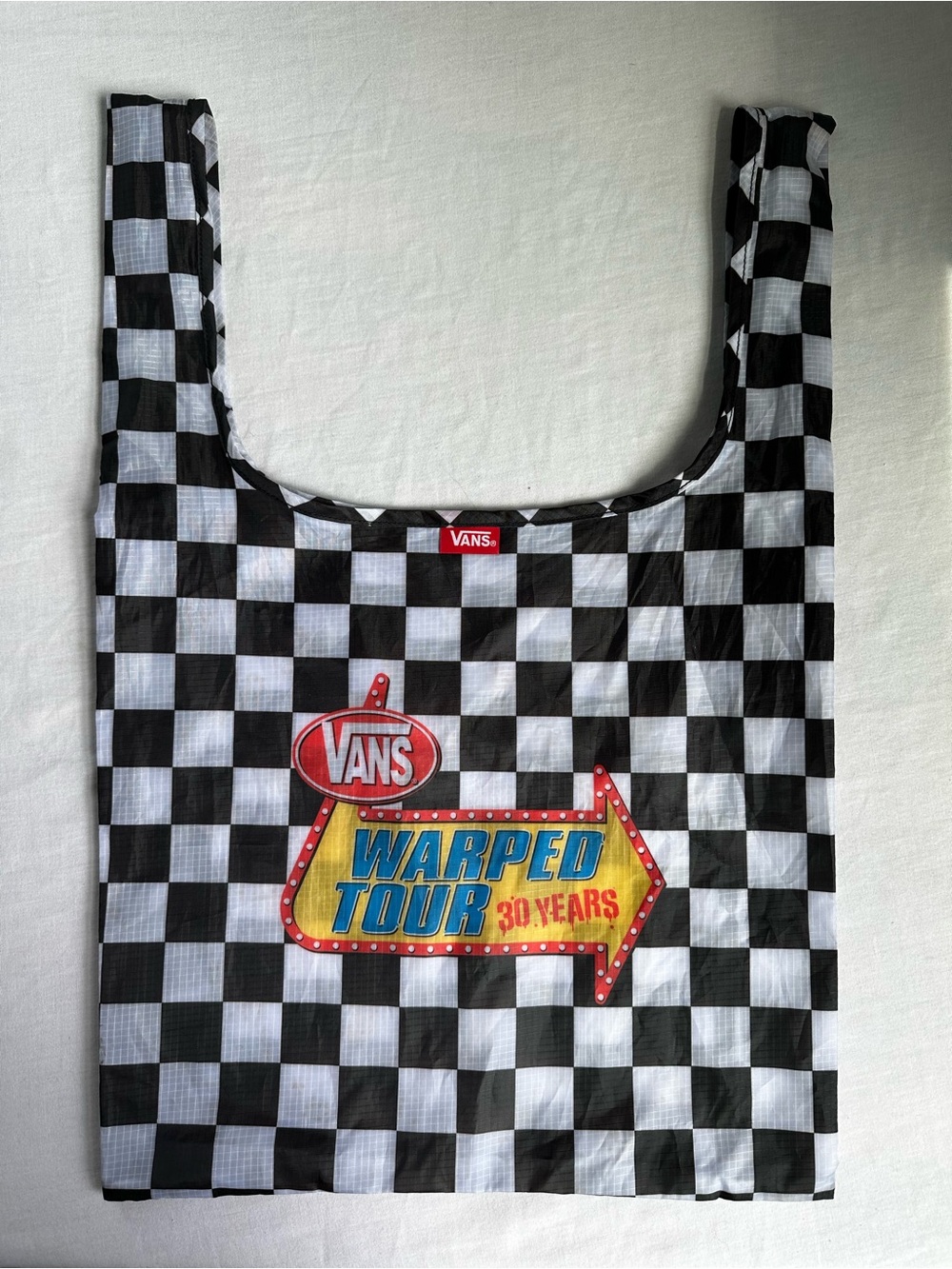 Vans Black & White Checkerboard Warped Tour Arrow Tote